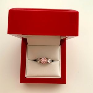 Pink crystal ring